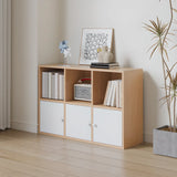 Simple Multi-Level Wood Modular Cube Storage Bookshelf Image - 7