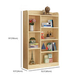 Simple Natural Finish Closed Pine Wood Storage Bookcase #size