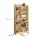 Simple Natural Finish Closed Pine Wood Storage Bookcase Image - 13