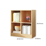 Simple Natural Finish Pine Closed Organizer Bookcase #size