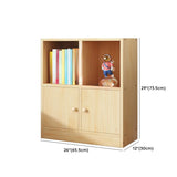 Simple Natural Finish Pine Closed Organizer Bookcase Image - 36