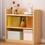 Simple Natural Finish Pine Rectangle Wood Bookcase Image - 11