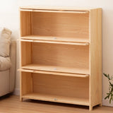Simple Natural Finish Pine Rectangle Wood Bookcase Image - 13