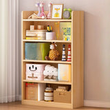 Simple Natural Finish Pine Rectangle Wood Bookcase Image - 23