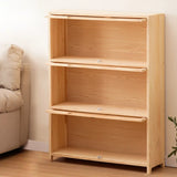Simple Natural Finish Pine Rectangle Wood Bookcase Image - 25