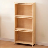 Simple Natural Finish Pine Rectangle Wood Bookcase Image - 28