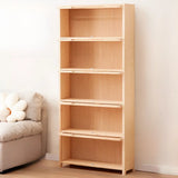 Simple Natural Finish Pine Rectangle Wood Bookcase Image - 29