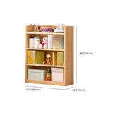 Simple Natural Finish Pine Rectangle Wood Bookcase Image - 38