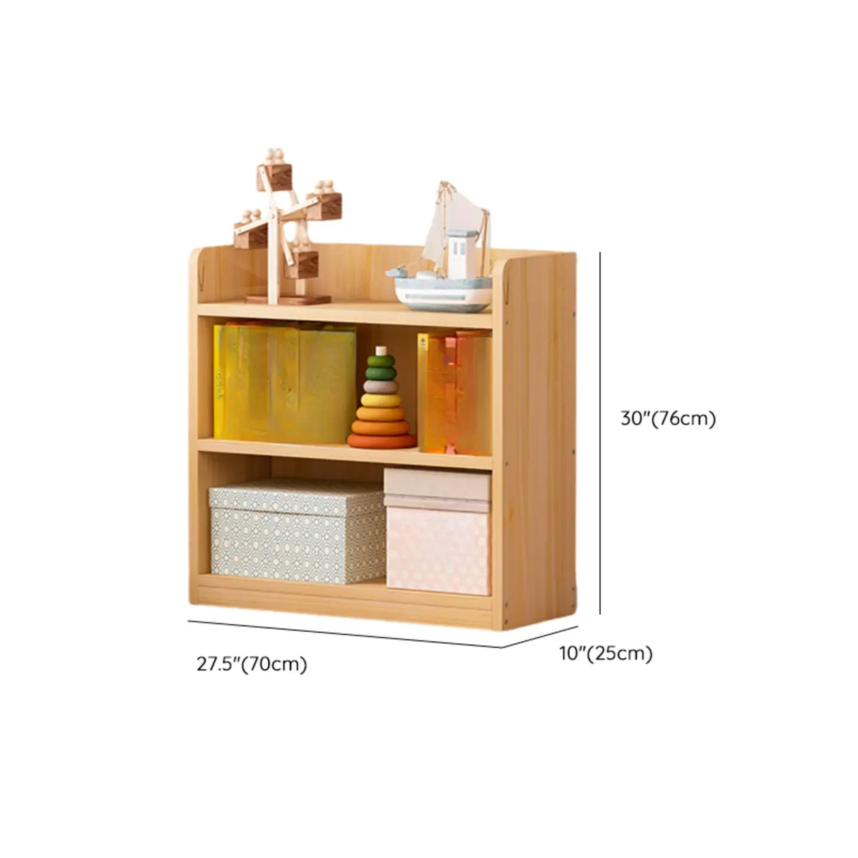Simple Natural Finish Pine Rectangle Wood Bookcase Image - 41