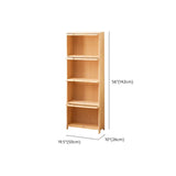 Simple Natural Finish Pine Rectangle Wood Bookcase Image - 50