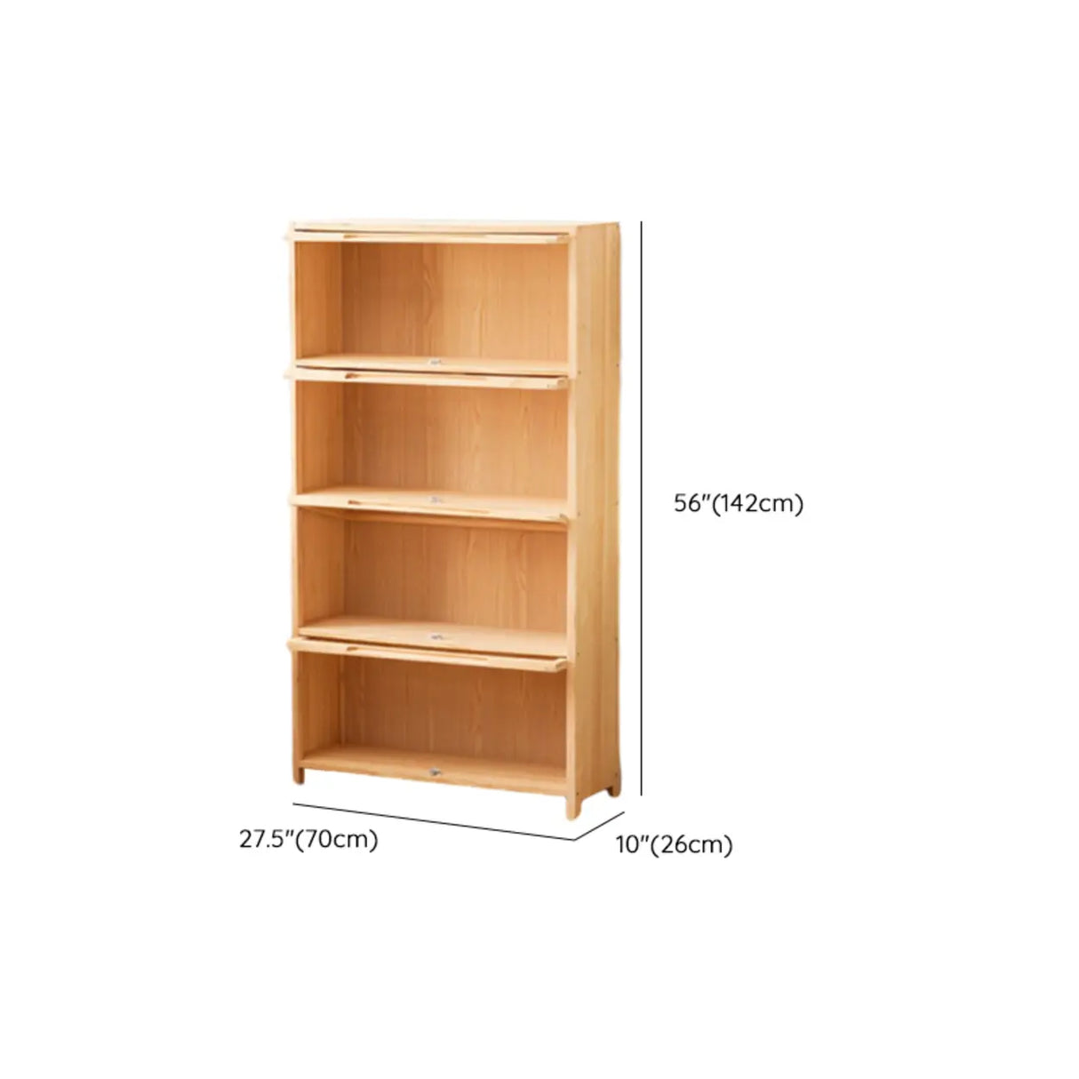 Simple Natural Finish Pine Rectangle Wood Bookcase Image - 51