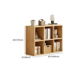 Simple Natural Finish Wood Rectangular Display Bookcase Image - 34