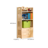 Simple Natural Finish Wood Vertical Display Bookcase Image - 43