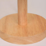 Simple Natural Wood Base White Pleated Shade Table Lamp Image - 13
