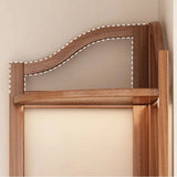 Simple Natural Wood Finish Corner Display Bookshelf Image - 7