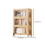 Simple Natural Wood Finish Vertical Timber Bookcase Image - 16