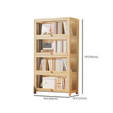Simple Natural Wood Finish Vertical Timber Bookcase Image - 18
