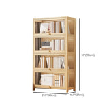 Simple Natural Wood Finish Vertical Timber Bookcase Image - 20