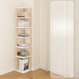 Simple Natural Wood Open Corner Organizer Bookshelf Image - 16