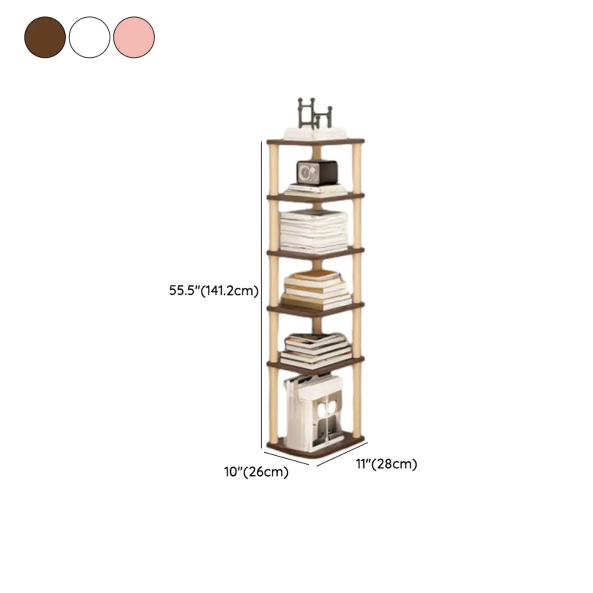 Simple Natural Wood Open Corner Organizer Bookshelf Image - 27