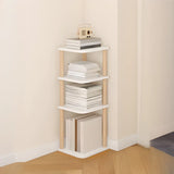Simple Natural Wood Open Corner Organizer Bookshelf Image - 3