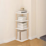Simple Natural Wood Open Corner Organizer Bookshelf Image - 3