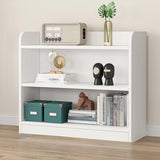 Simple Oak Closed Back Vertical Rectangular Bookcase Image - 11