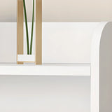 Simple Oak Closed Back Vertical Rectangular Bookcase Image - 13