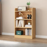 Simple Oak Closed Back Vertical Rectangular Bookcase Image - 14