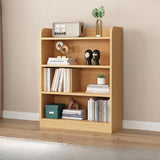 Simple Oak Closed Back Vertical Rectangular Bookcase Image - 17