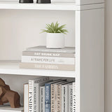 Simple Oak Closed Back Vertical Rectangular Bookcase Image - 18