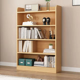 Simple Oak Closed Back Vertical Rectangular Bookcase Image - 1