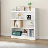 Simple Oak Closed Back Vertical Rectangular Bookcase Image - 22