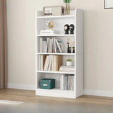 Simple Oak Closed Back Vertical Rectangular Bookcase Image - 24