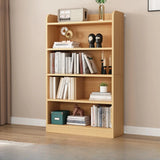 Simple Oak Closed Back Vertical Rectangular Bookcase Image - 25