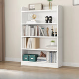 Simple Oak Closed Back Vertical Rectangular Bookcase Image - 28