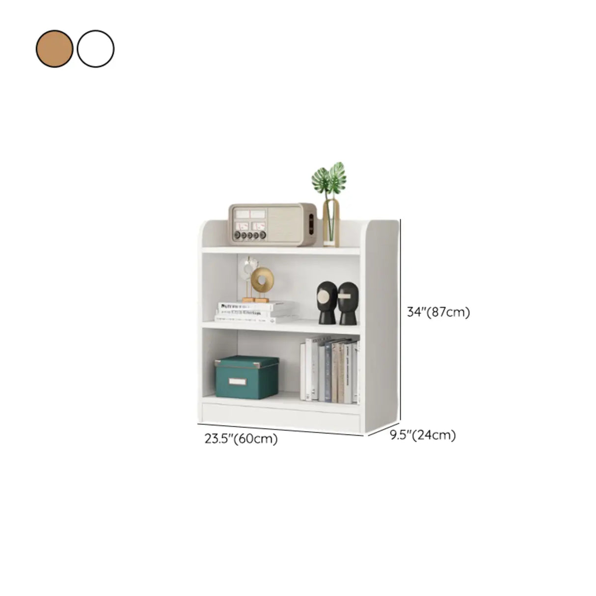 Simple Oak Closed Back Vertical Rectangular Bookcase 