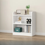 Simple Oak Closed Back Vertical Rectangular Bookcase Image - 4