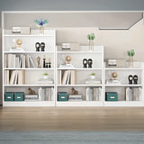 Simple Oak Closed Back Vertical Rectangular Bookcase Image - 5