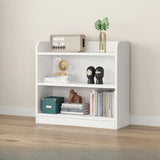 Simple Oak Closed Back Vertical Rectangular Bookcase Image - 7