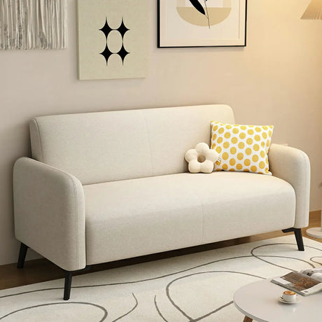 Simple Off-White Snowflake Velvet Square Arm Loveseat Image - 2