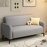 Simple Off-White Snowflake Velvet Square Arm Loveseat Image - 5