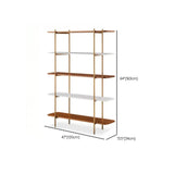 Simple Open Back 5-Tier Walnut Brown Display Bookcase Image - 10