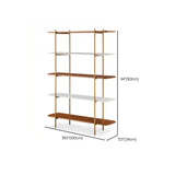 Simple Open Back 5-Tier Walnut Brown Display Bookcase #size