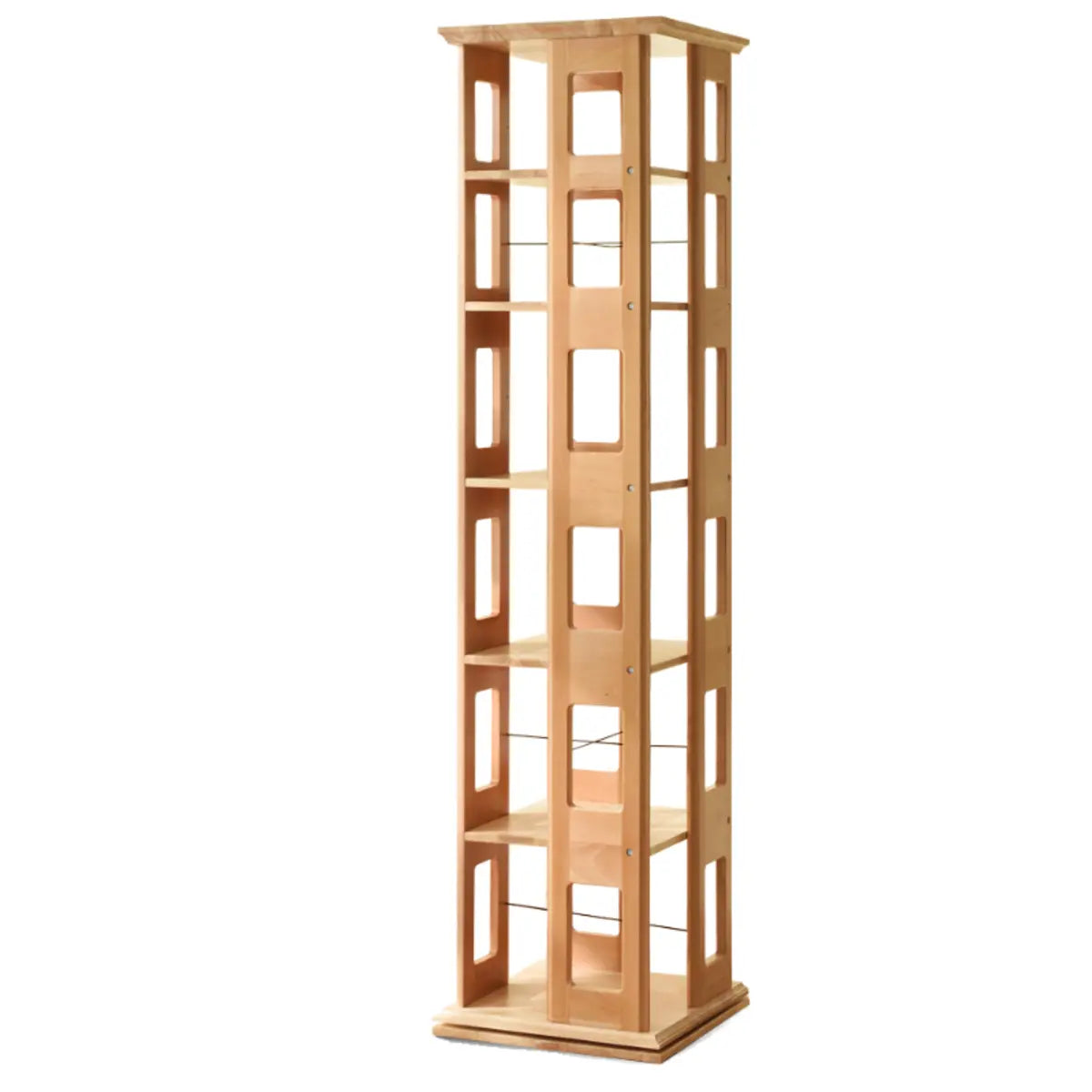 Simple Open Back Beech Wood Vertical Rectangle Bookcase Image - 10