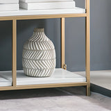 Simple Open Back White Vertical Display Bookshelf Image - 4