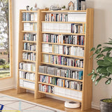 Simple Open Back Wood Narrow Library Display Bookcases Image - 1