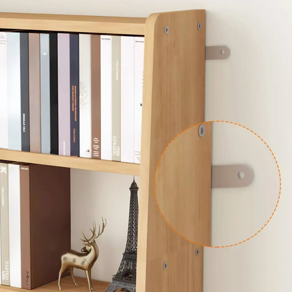 Simple Open Back Wood Narrow Library Display Bookcases Image - 11