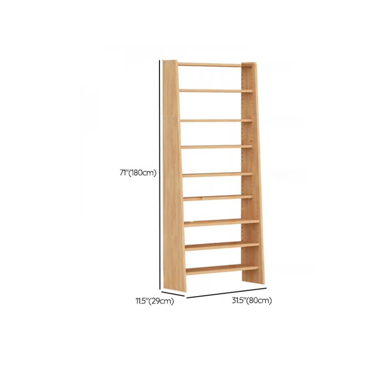 Simple Open Back Wood Narrow Library Display Bookcases Image - 13