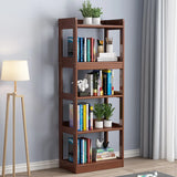 Simple Open-Back Wood Natural Finish Display Bookshelf Image - 12